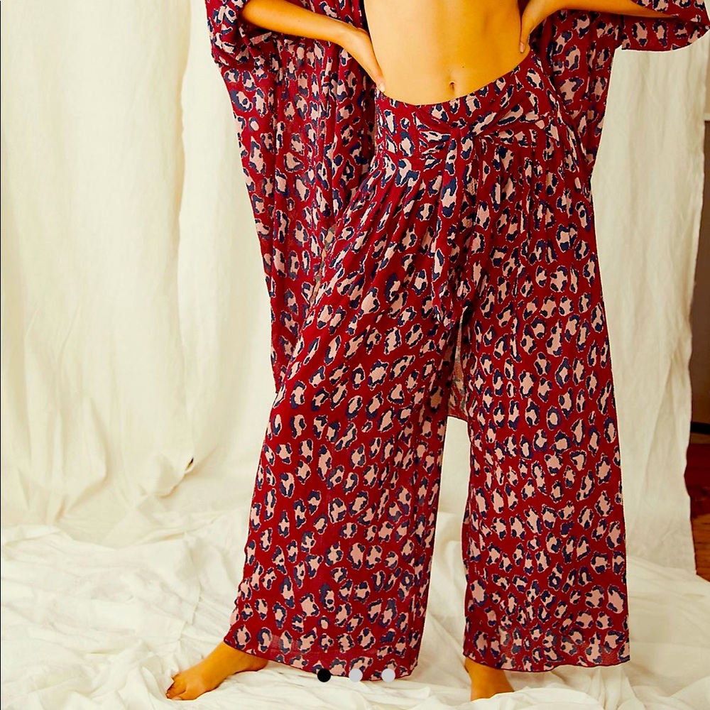 Free People Intimates flowy pants. High waisted. Bright red! Size medium.